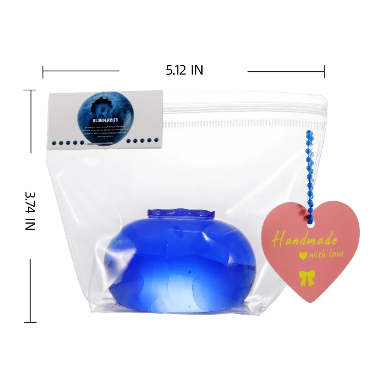 QCROAD SQUISHY Handmade Blueberry Squishy Toy 156 g (5.5 oz) | Safe Non-Toxic Jumbo Mochi Fidget Toy - view 2