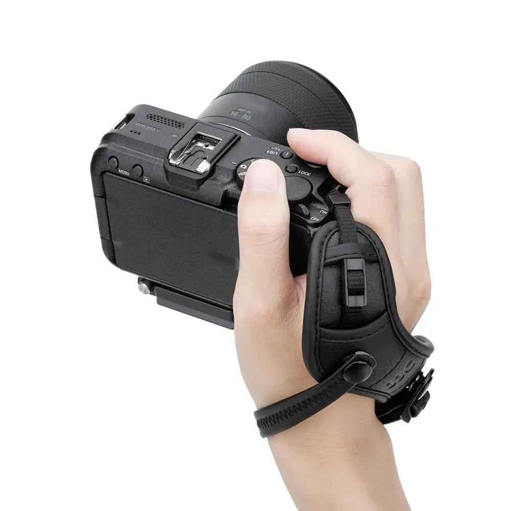 JJC Mirrorless Camera Hand Strap Wrist Strap for Canon EOS R50 R50V R100 | Adjustable Microfiber Support - main product image