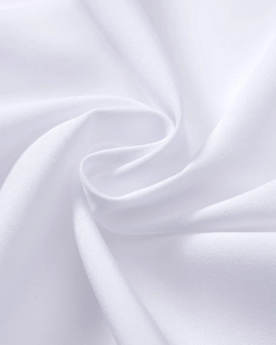 Alimens & Gentle White Men's Classic Fit Long Sleeve Dress Shirt | 94% Polyester, 6% Spandex - view 6