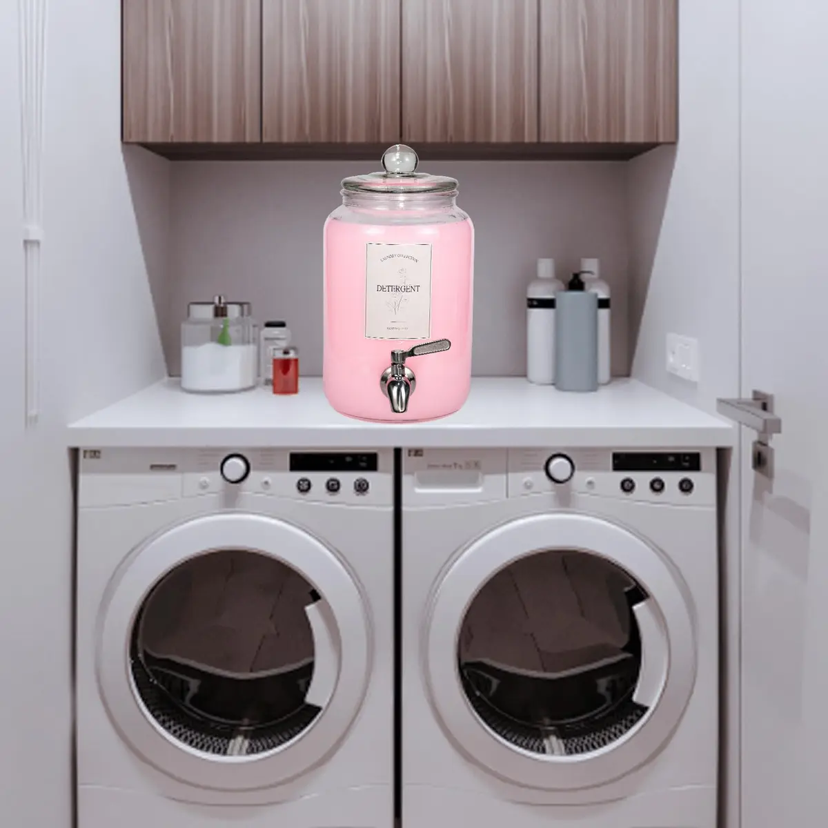 ChildLike Water Dispenser 108oz | Leak-Proof Glass Laundry Organizer - view 8