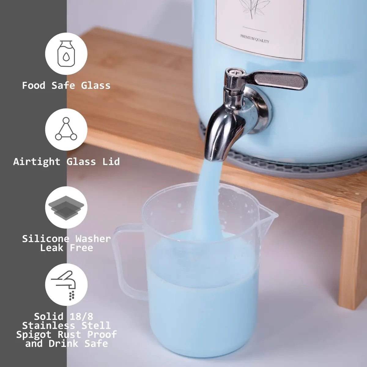 ChildLike Water Dispenser 108oz | Leak-Proof Glass Laundry Organizer - view 3