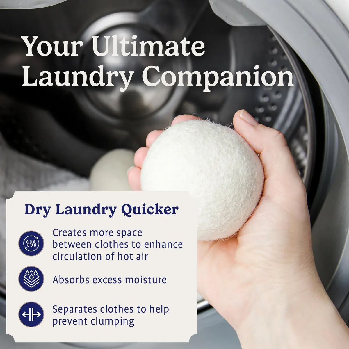 Handy Laundry Wool Dryer Balls 12-Pack, Reusable Natural Fabric Softener | 0.69 kg (1.52 lb) Pack - view 4