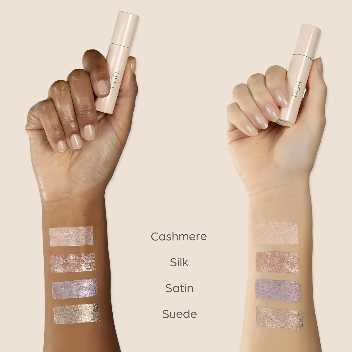 PÜR MINERALS Creamy Eyeshadow & Primer with Peptides, Cashmere | Buildable, Cream-to-Powder Formula for Light to Medium Coverage - view 3
