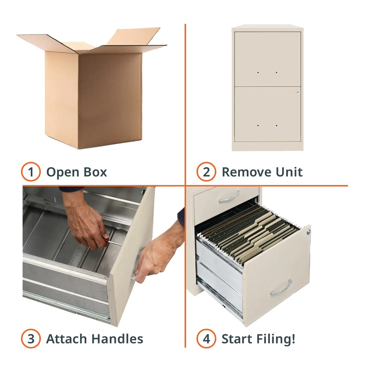 NuSparc 2 Drawer Locking Filing Cabinet | Steel, Space-Saving, Letter-Size | Home & Small Office - view 7