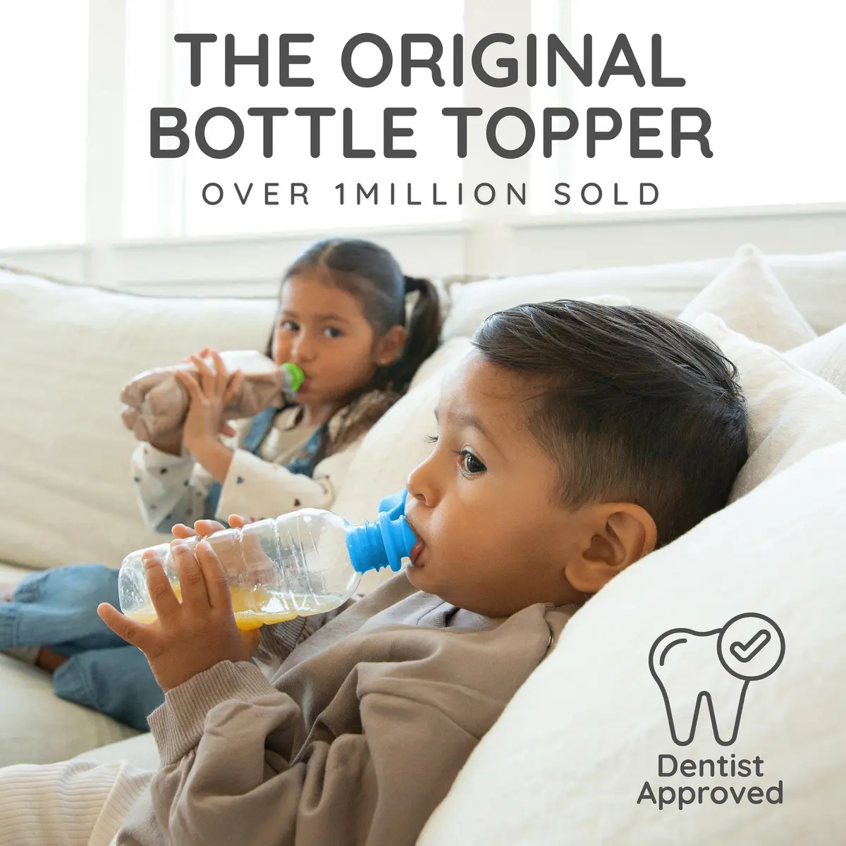 KIDDIKAP Silicone Bottle Topper 2 Pack Fits 28mm | Spill-Proof, Reusable & Dishwasher Safe - view 2