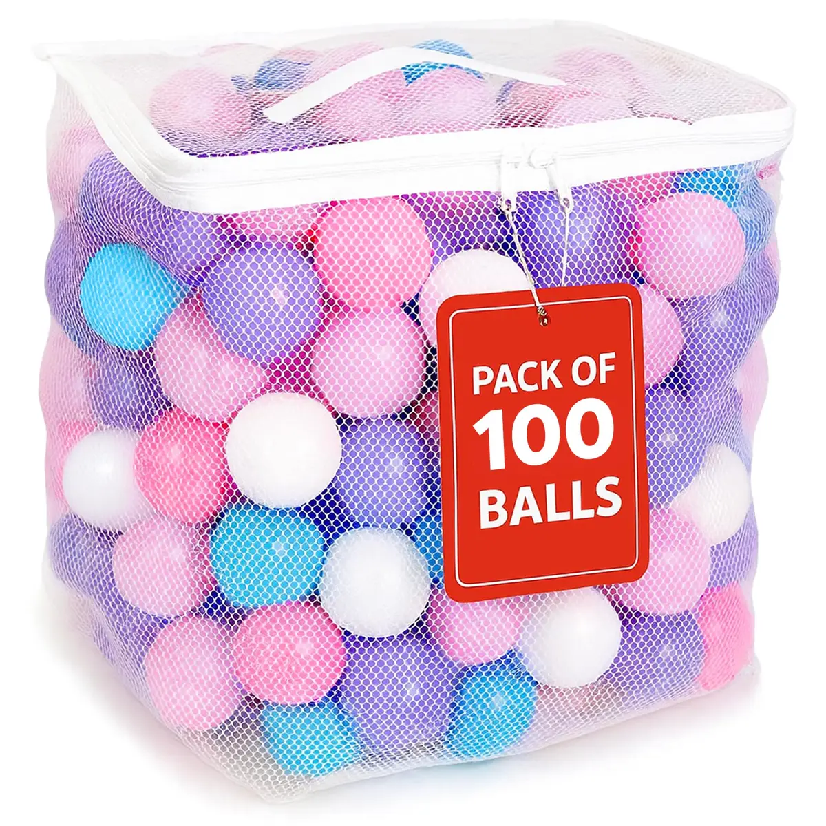 MW SPORTS Play Balls for Ball Pit | Crush Proof Plastic, BPA & Phthalate Free, Pastel Colors, 100 Balls - main product image
