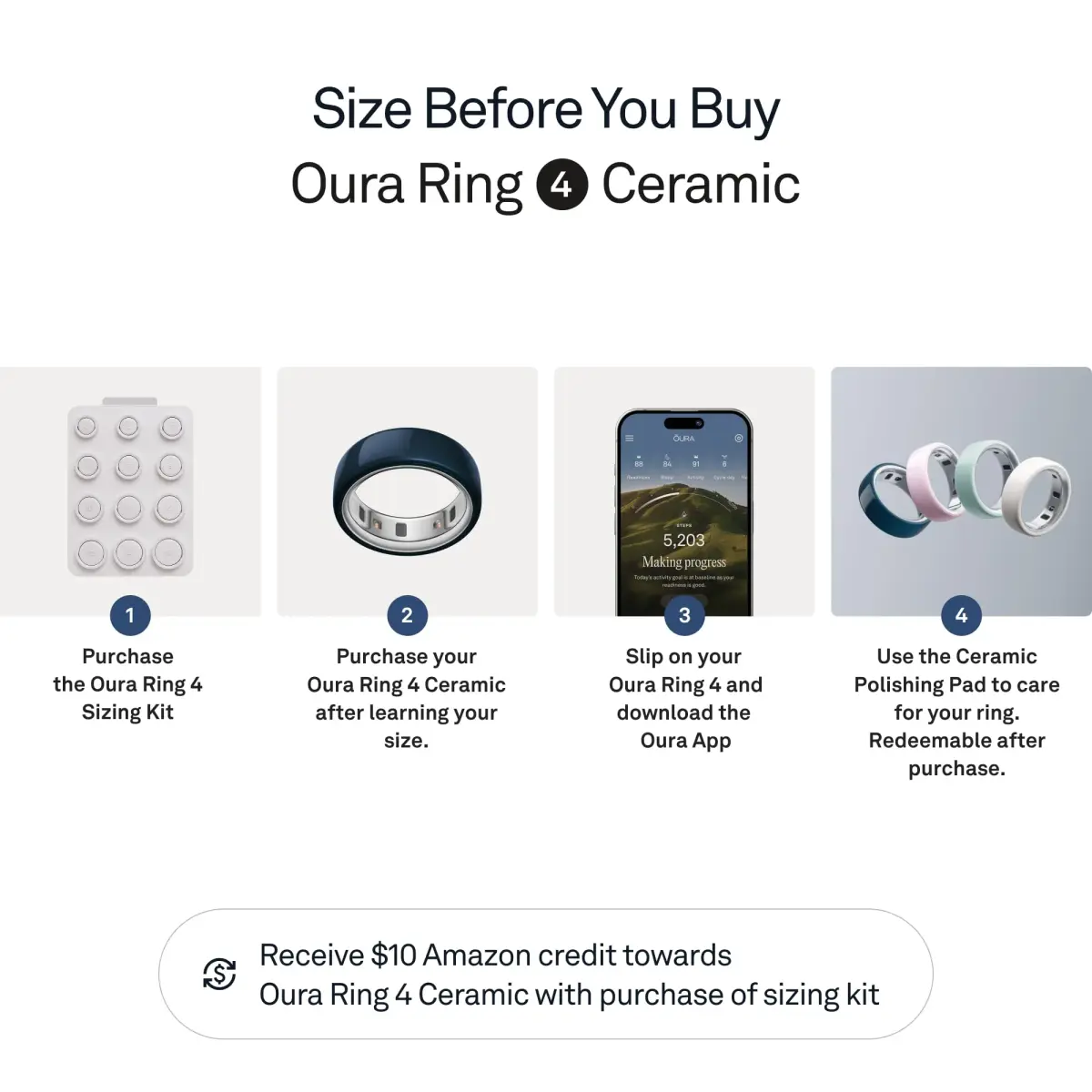 Oura Ring 4 Ceramic Midnight Size 15 | Smart Ring for Sleep, Activity & Women's Health - view 3