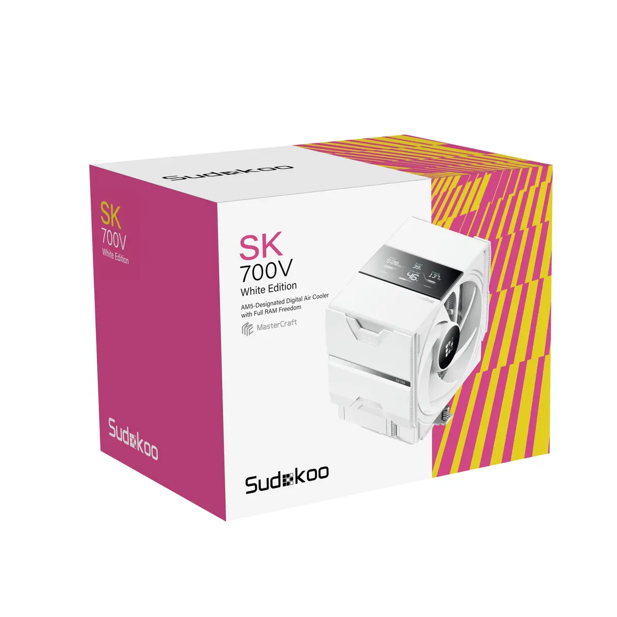 Sudokoo SK700V White AM5-Designated Digital Air Cooler | High Performance 220W Heat Dissipation - view 4