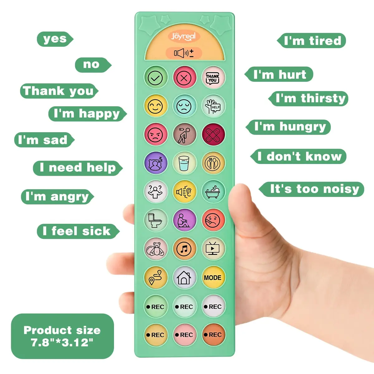 Joyreal AAC Device for Autism, Non-Verbal Communication Tool with 23 Buttons & Dual Language Support | Speech Therapy Aid for Kids & Adults - view 7