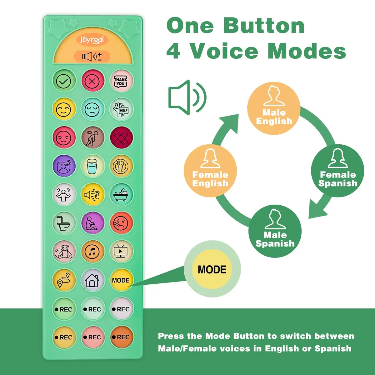 Joyreal AAC Device for Autism, Non-Verbal Communication Tool with 23 Buttons & Dual Language Support | Speech Therapy Aid for Kids & Adults - view 2