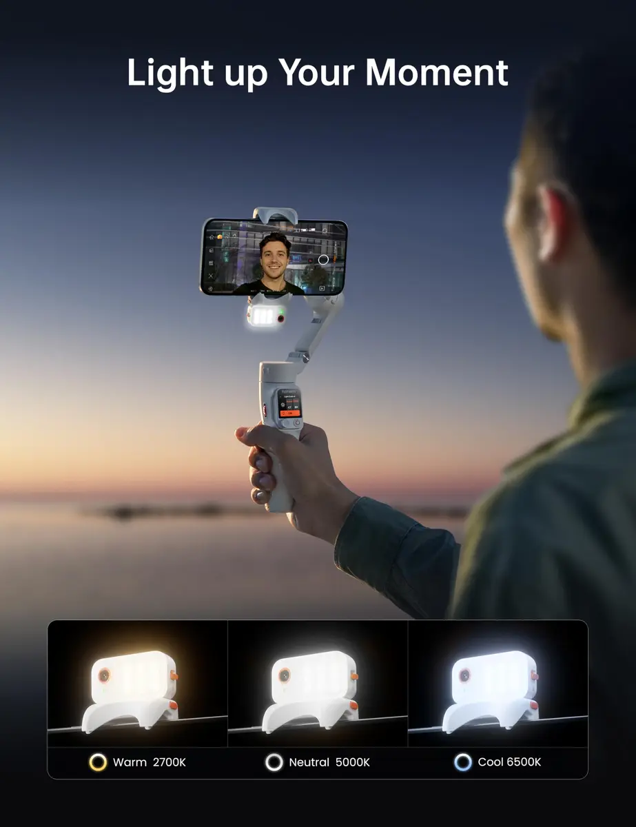 Hohem iSteady V3 Ultra Gimbal Stabilizer for Smartphone | AI Tracking, 360° Pan, Touchscreen, Remote Control, Built-in Extension & Tripod - view 4