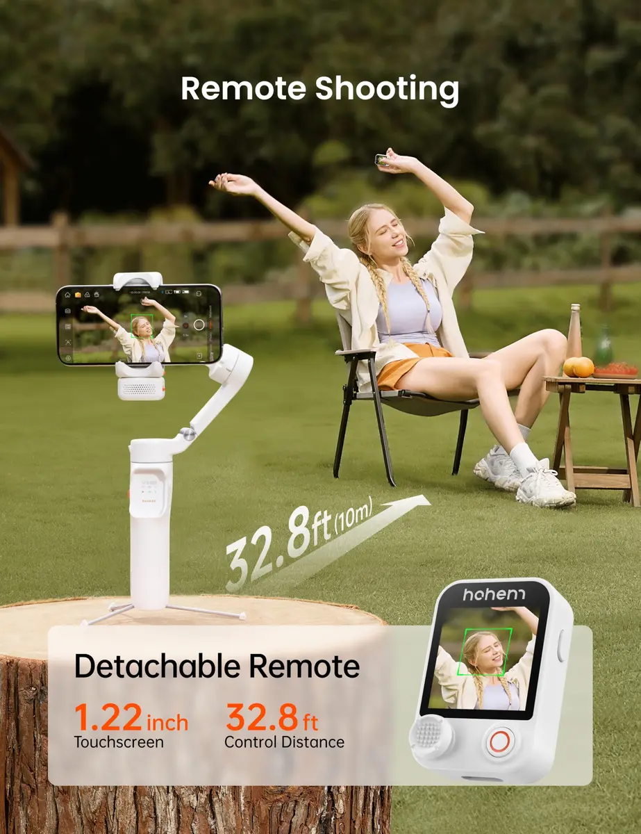 Hohem iSteady V3 Ultra Gimbal Stabilizer for Smartphone | AI Tracking, 360° Pan, Touchscreen, Remote Control, Built-in Extension & Tripod - view 3