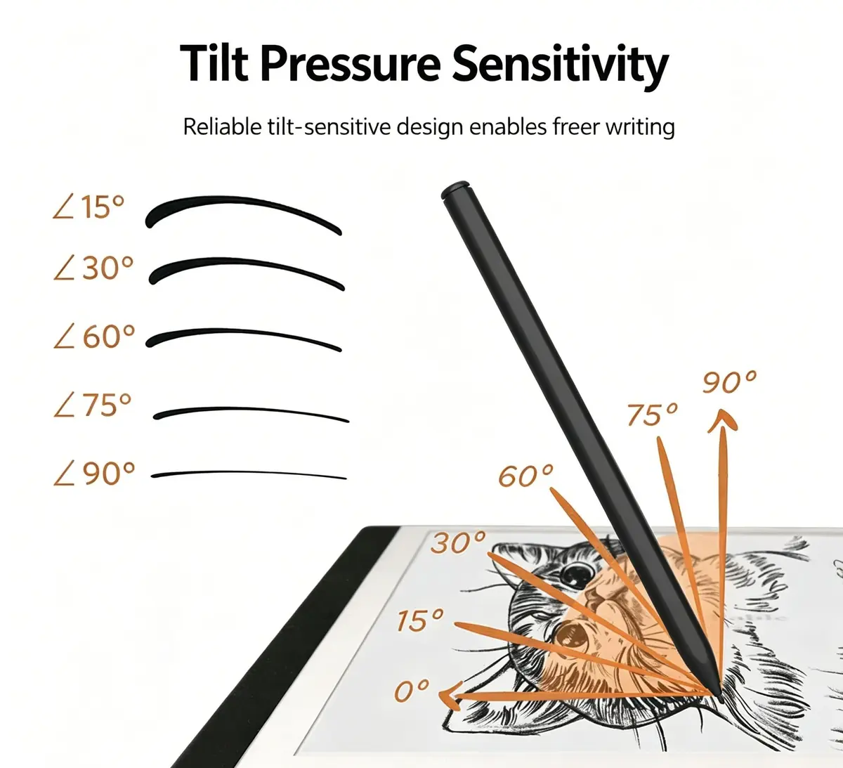 fllynewrite Magnetic Stylus Pen with Eraser & 5 Nibs for Remarkable 2, Kindle Scribe, BOOX Tablets (Black) - view 4