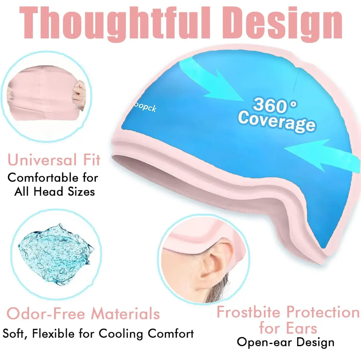 sfiocoopck Pink Chemotherapy Cold Cap for Scalp Cooling & Migraine Relief | 1 Unit - view 5