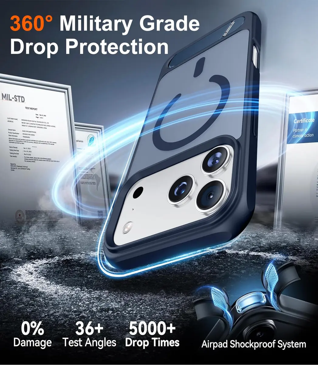 Temdan Magnetic for iPhone 18 Pro Max Case/17 Pro Max Case Stand | Slim Shockproof Translucent Matte 6.9" - view 5
