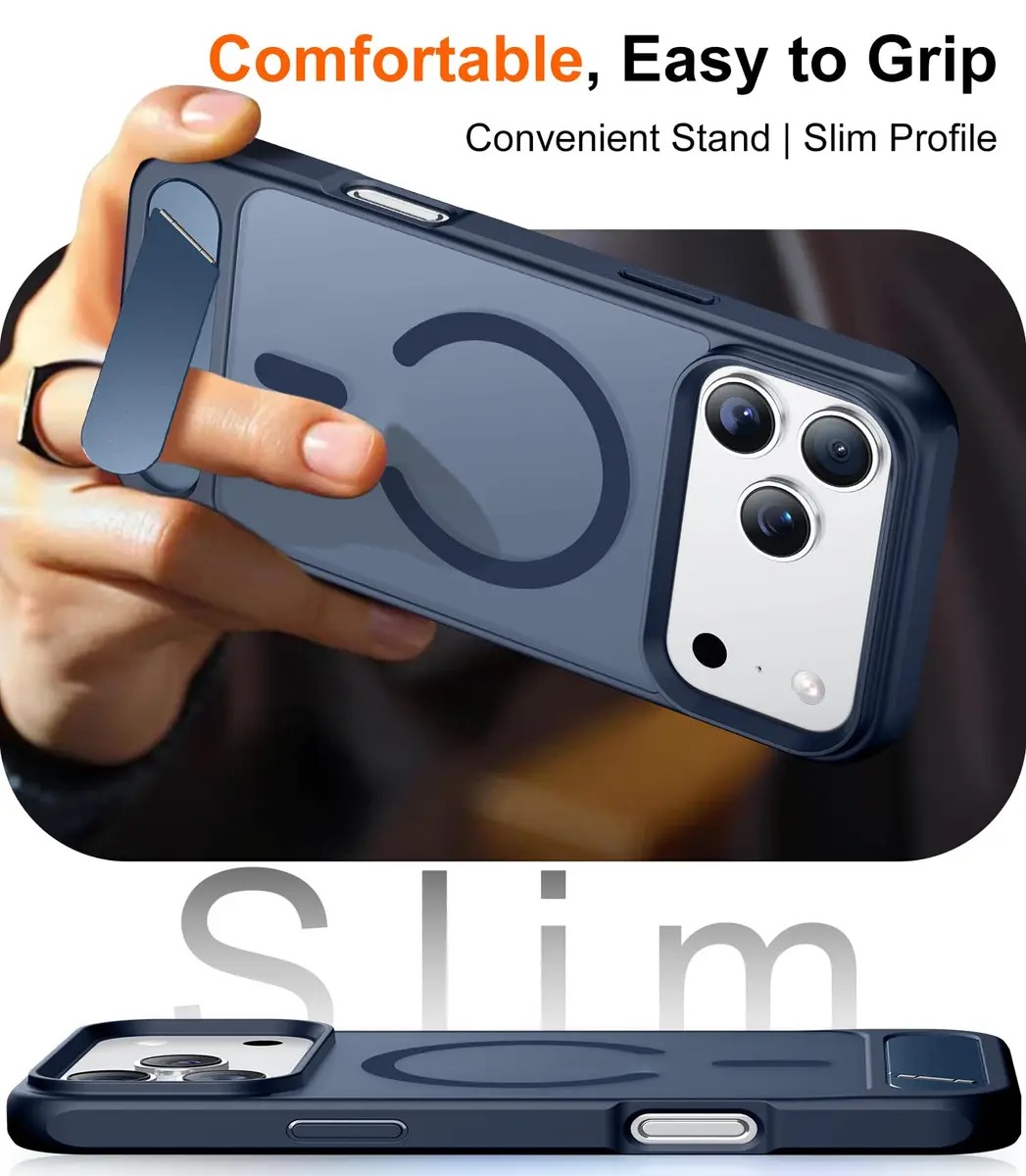 Temdan Magnetic for iPhone 18 Pro Max Case/17 Pro Max Case Stand | Slim Shockproof Translucent Matte 6.9" - view 7