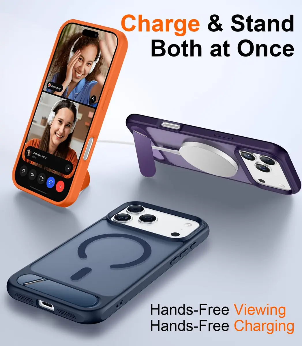Temdan Magnetic for iPhone 18 Pro Max Case/17 Pro Max Case Stand | Slim Shockproof Translucent Matte 6.9" - view 3