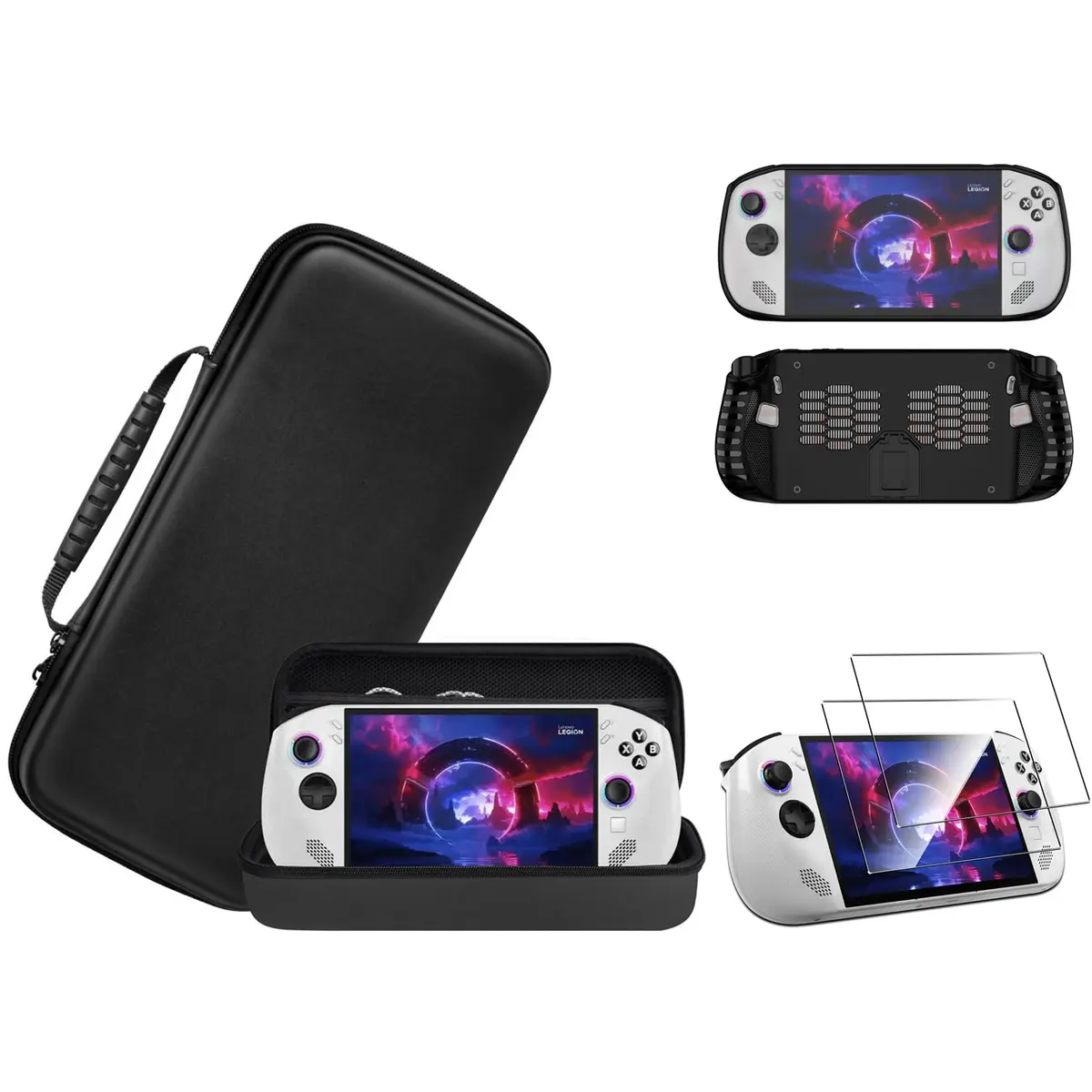 TGDPLUE 3-in-1 Protective Case Bundle for Legion Go S 2025 | Shockproof TPU + Tempered Glass + Water-Resistant Pouch - main product image