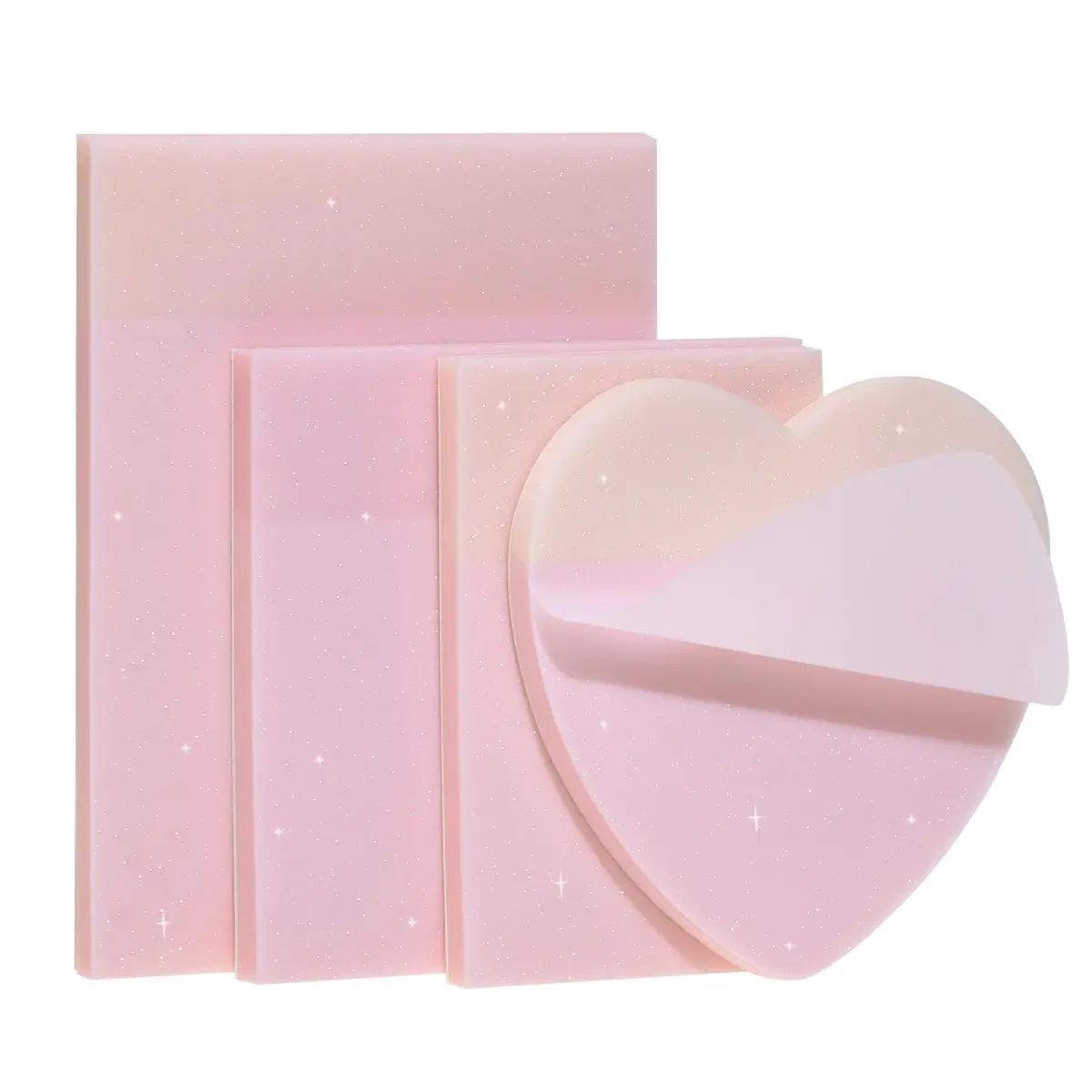 ONLYKXY Transparent Sticky Notes 200 Sheets (4 Packs) | Glitter Pastel Color Waterproof Index Tabs for Annotating Books - main product image