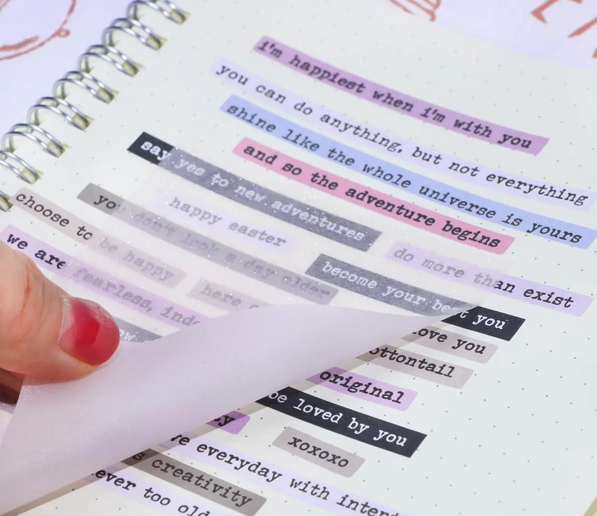 ONLYKXY Transparent Sticky Notes 200 Sheets (4 Packs) | Glitter Pastel Color Waterproof Index Tabs for Annotating Books - view 3