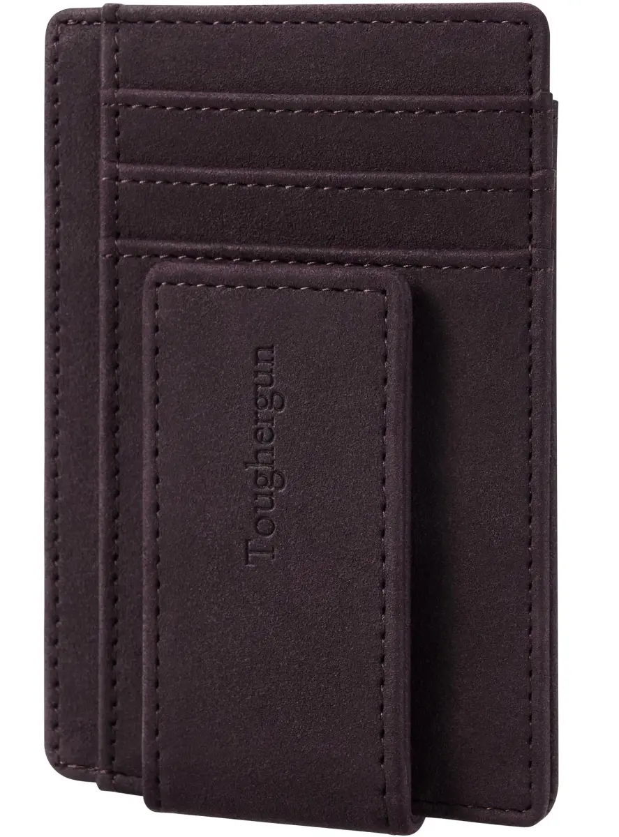 Toughergun Slim Wallet for Men RFID Blocking Money Clip, Minimalist Front Pocket Credit Card Holder, Magnetic Thin Mens Wallets with ID Window (Deep Purple) - main product image