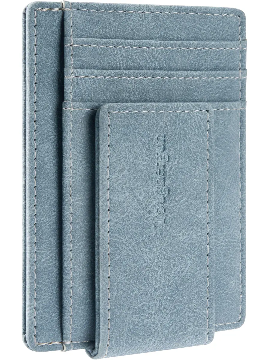 Toughergun Slim Wallet for Men - Light Blue RFID Blocking Money Clip, Minimalist Front Pocket Credit Card Holder - main product image