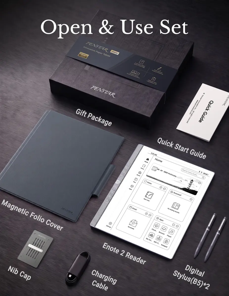 Penstar eNote 2 E-Ink Digital Notebook with Pen, 10.3" AI Paper Tablet, 128GB Storage, 6500mAh Battery, Android 14 | 300 ppi HD Display - view 9