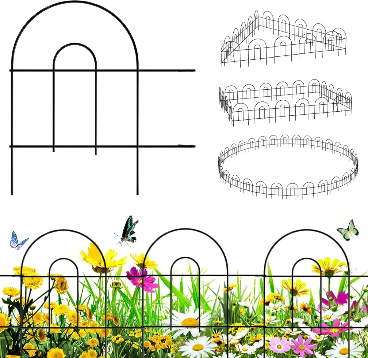 ZENY Garden Fence, Metal Decorative Border Panels, 18 in H x 150 ft L | Versatile Outdoor Landscape Border - main product image