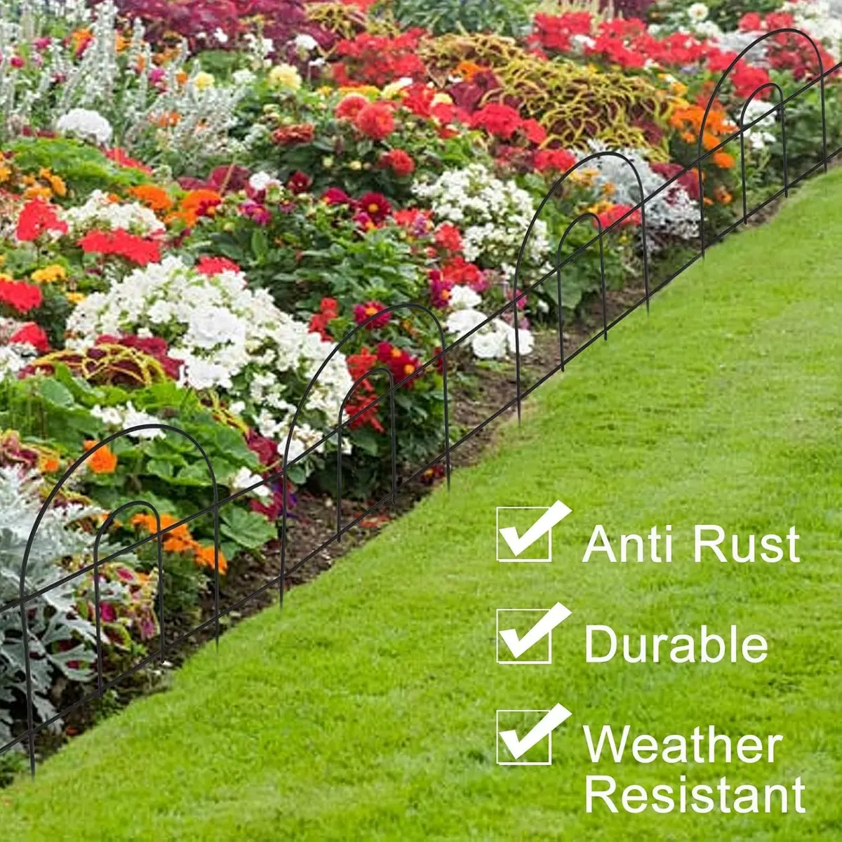 ZENY Garden Fence, Metal Decorative Border Panels, 18 in H x 150 ft L | Versatile Outdoor Landscape Border - view 5
