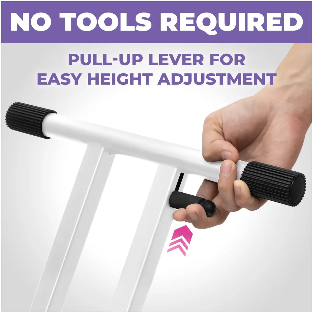 Liquid Stands White X-Style Keyboard Stand for Musicians | Adjustable Height 27"-37", 160lb Capacity - view 3
