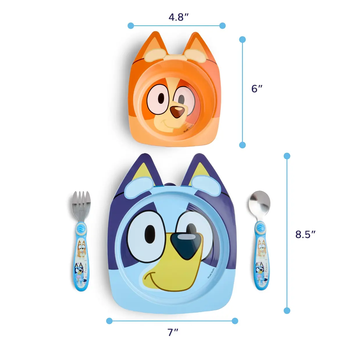 The First Years Bluey Kids Dinnerware Set with Suction Plate, Bowl, Fork & Spoon | 4-Piece Toddler Feeding Essentials - view 7