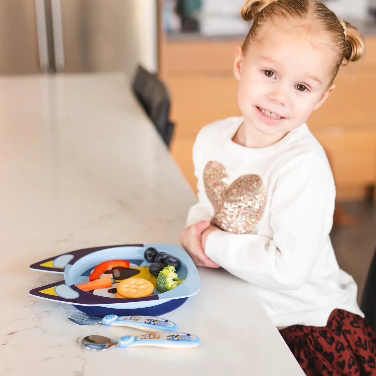 The First Years Bluey Kids Dinnerware Set with Suction Plate, Bowl, Fork & Spoon | 4-Piece Toddler Feeding Essentials - view 2