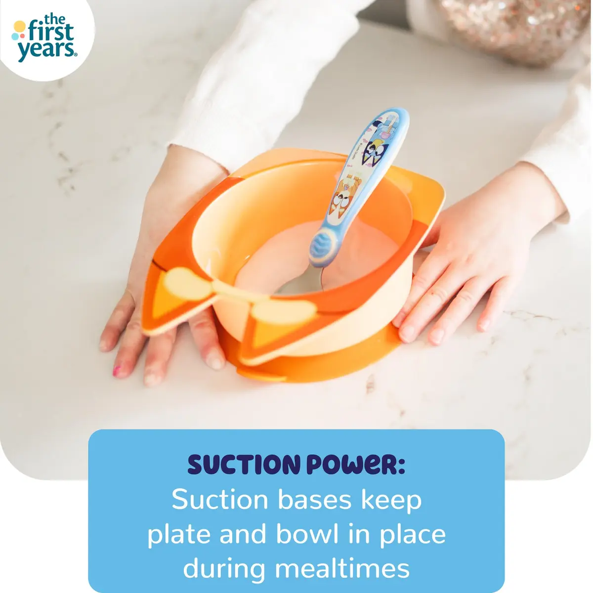 The First Years Bluey Kids Dinnerware Set with Suction Plate, Bowl, Fork & Spoon | 4-Piece Toddler Feeding Essentials - view 4