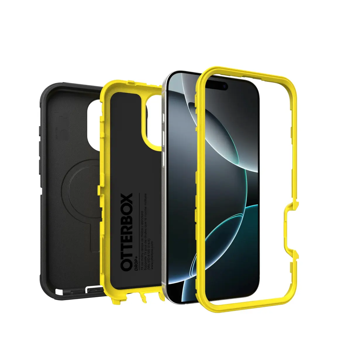 OtterBox Defender Series MagSafe Case for iPhone 16 Pro Max - Night (Black & Yellow) | Rugged & Durable - view 5