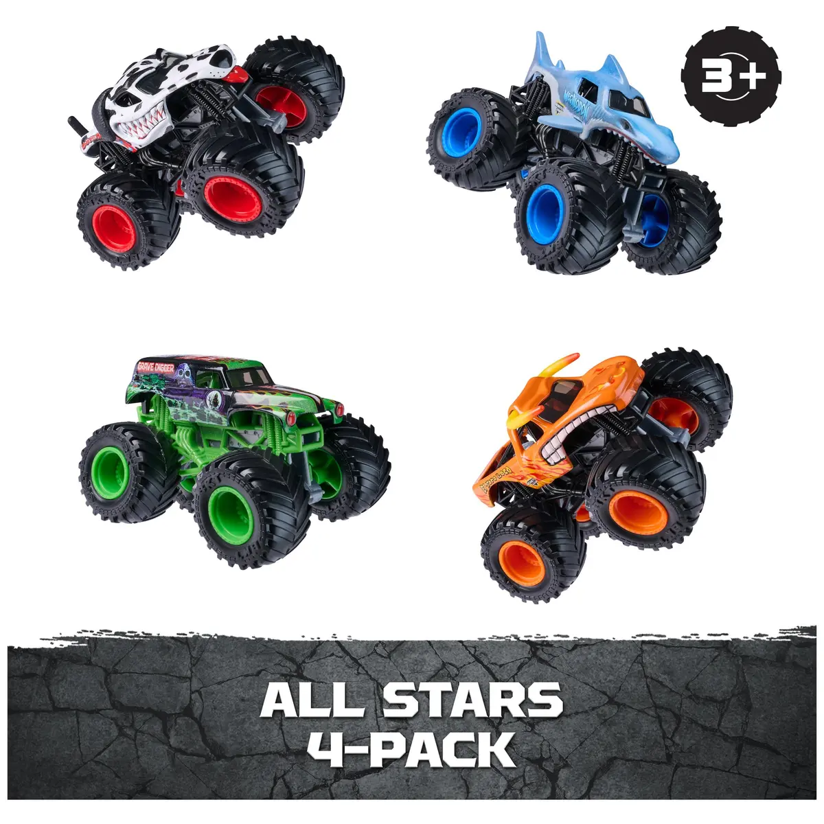 Monster Jam All Stars Monster Trucks 4-Pack | 1:64 Scale Die-Cast Vehicles for Kids & Collectors - view 2