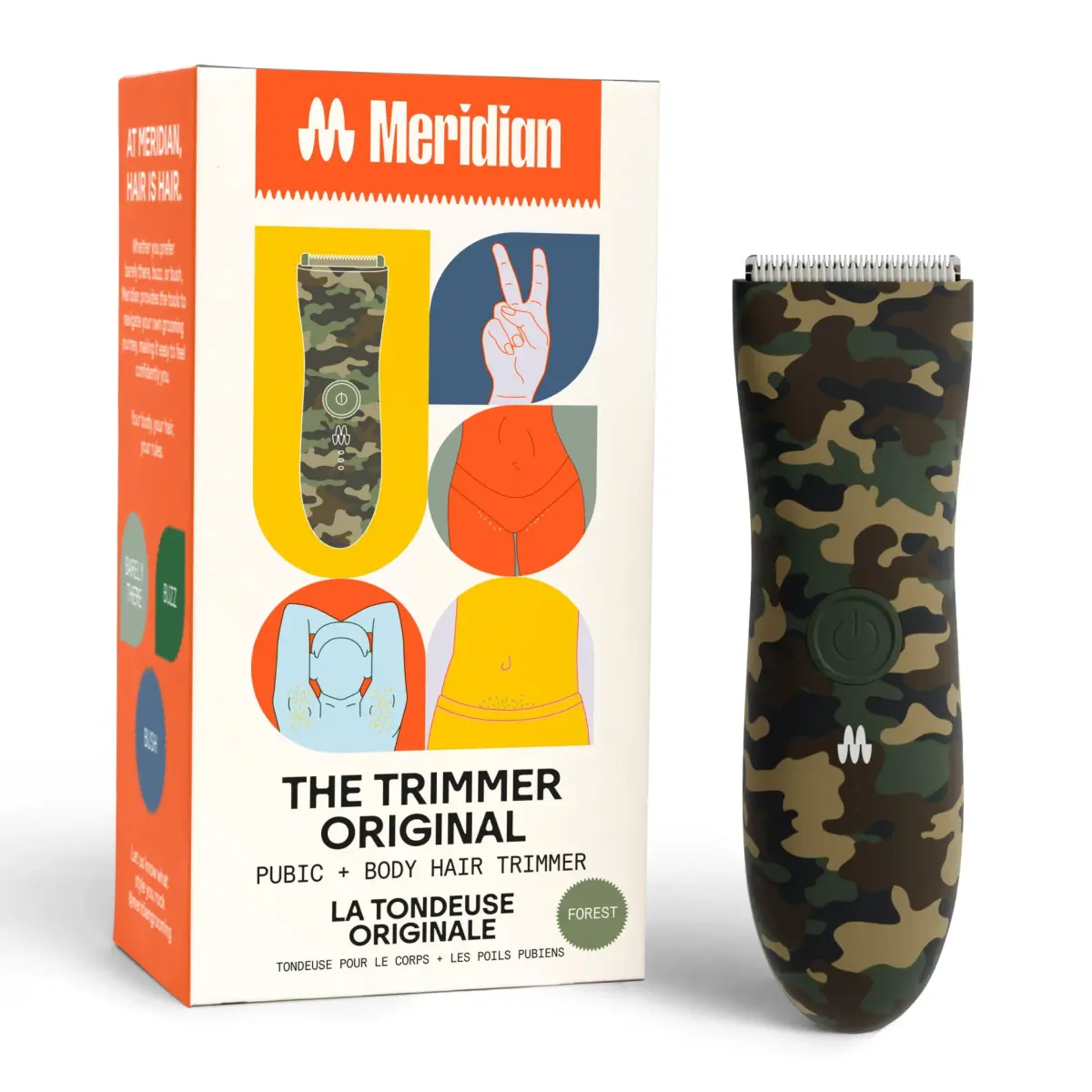 MERIDIAN The Trimmer Original Body Hair Trimmer for Men & Women, Forest | Waterproof & Rechargeable - main product image