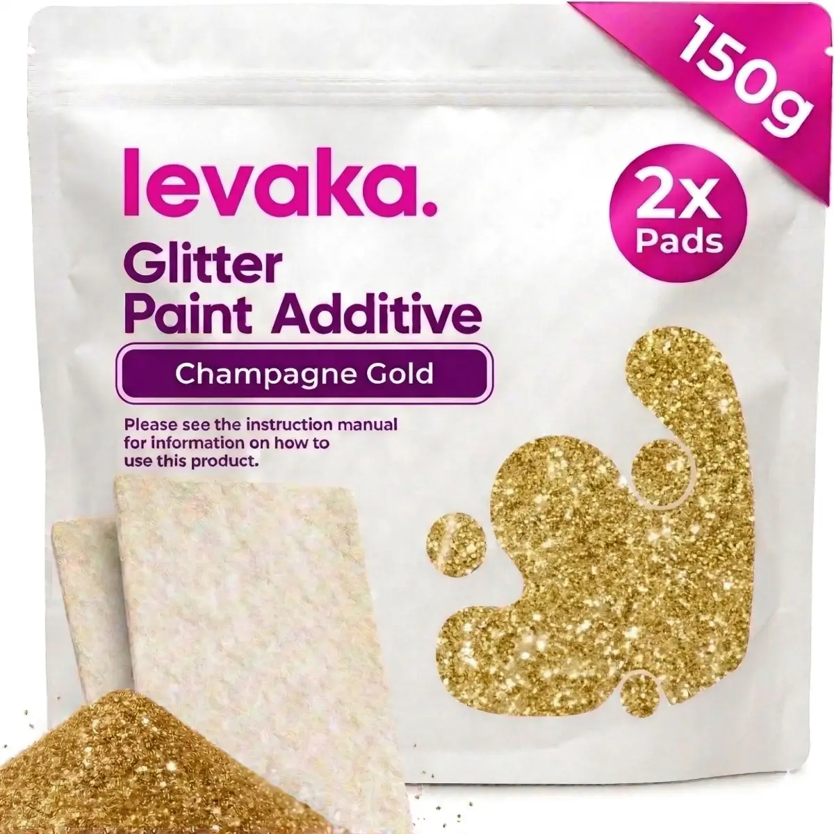 FBGC Pure Silver Glitter Paint Additive - Champagne Gold, 5.3oz (150g) | Adds Sparkle to Walls & Furniture - main product image
