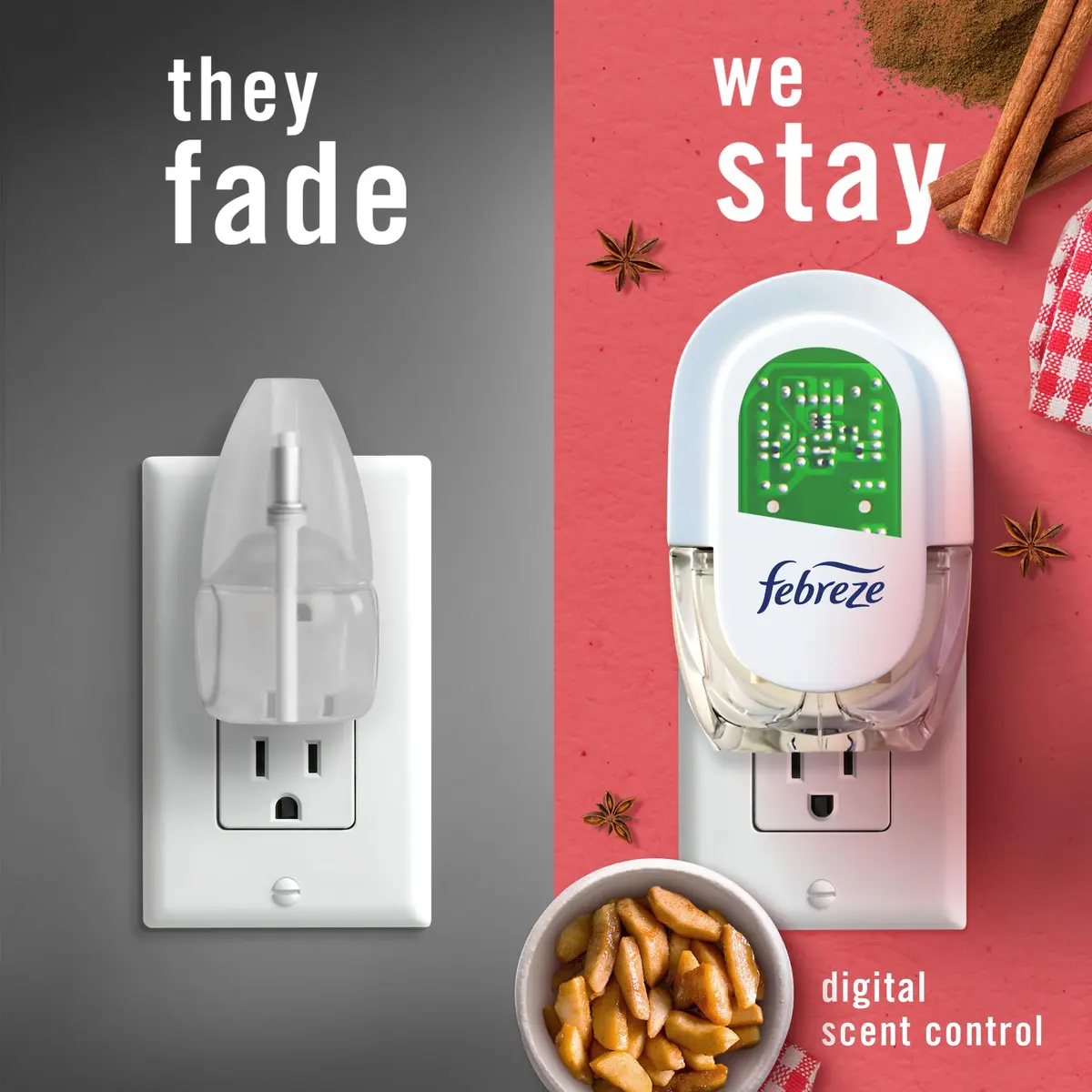Febreze Fade Defy Plug-In Air Freshener Refills, Baked Cinnamon Apples Scent, 3.5 Fl Oz (4 Count) | Continuous Odor Control - view 5