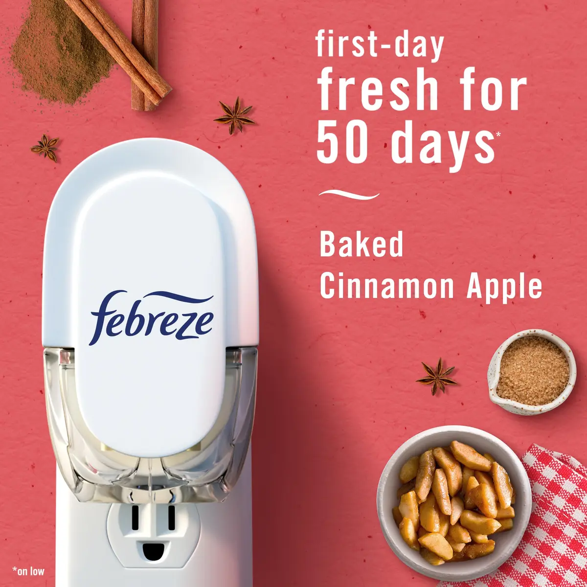 Febreze Fade Defy Plug-In Air Freshener Refills, Baked Cinnamon Apples Scent, 3.5 Fl Oz (4 Count) | Continuous Odor Control - view 4