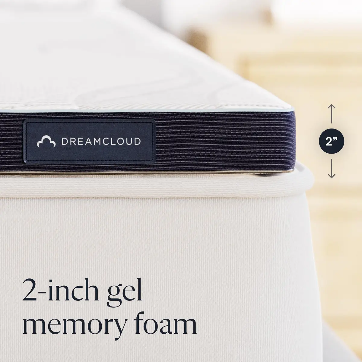 DreamCloud Firmer Mattress Topper Full | Gel Memory Foam 2-Inch Support - view 2