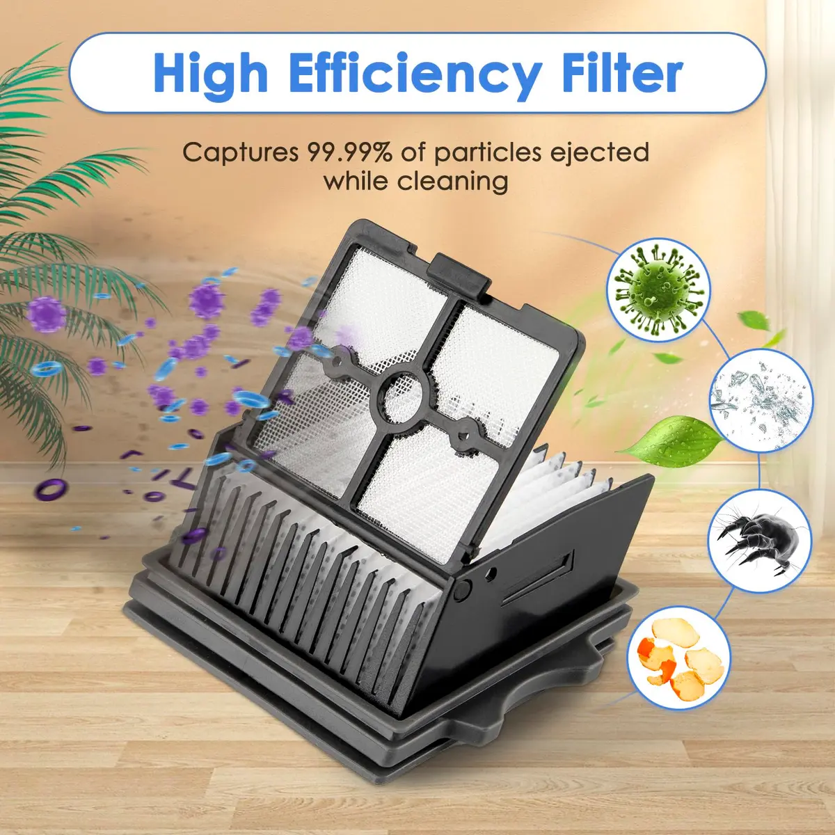BRUVISH Vacuum Filter Replacement Kit for Tineco Floor One S9 Artist Pro & S6 | HEPA & Brush Rollers, 6 Pack - view 3