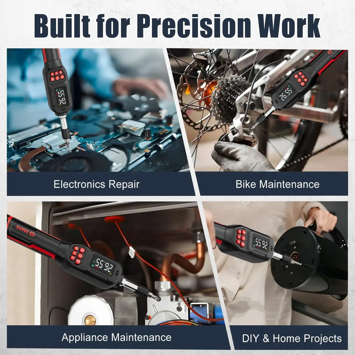VANPO Digital Torque Screwdriver 1.77-26.55 in.lb (0.2-3Nm) | ±2% Accuracy Precision Tool - view 6