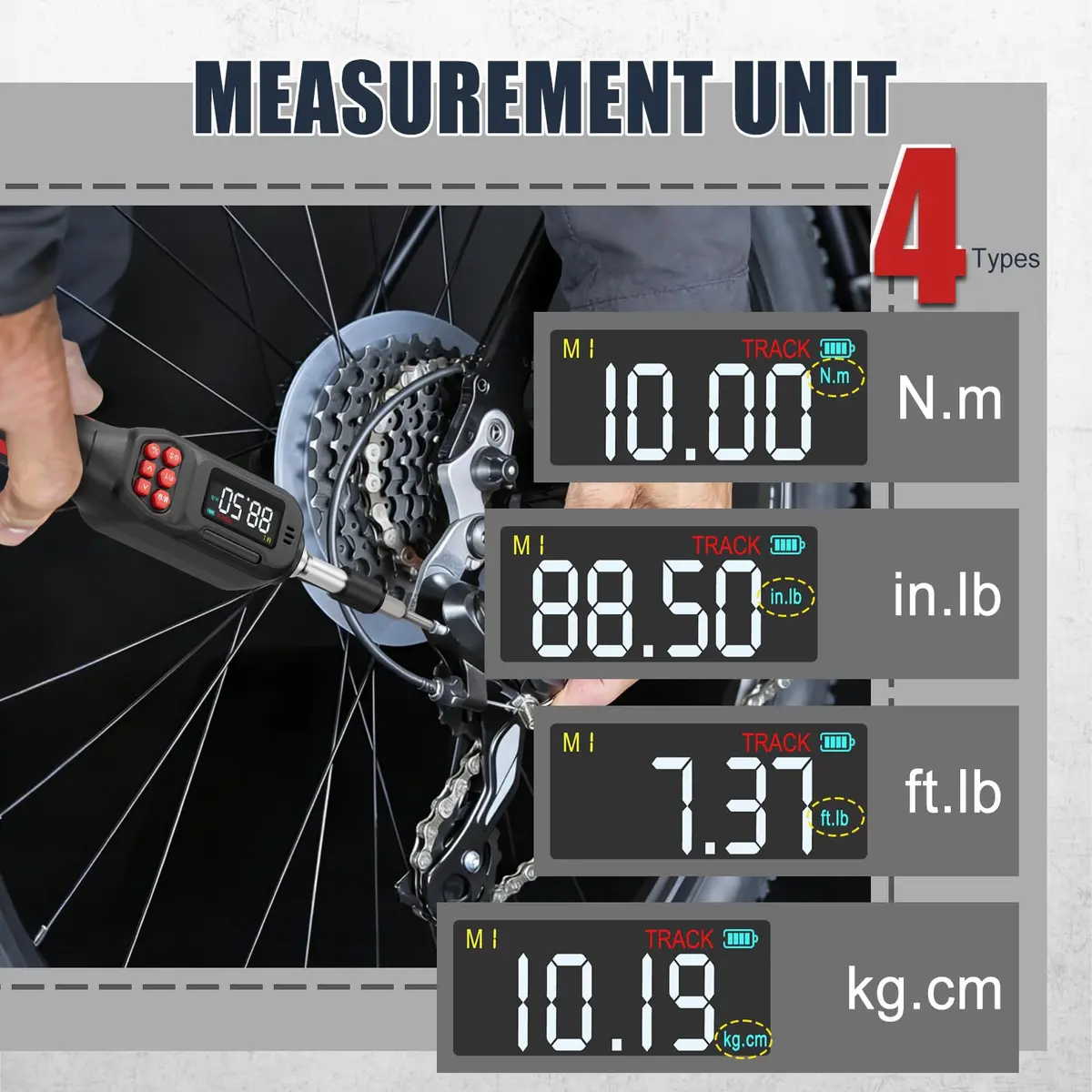 VANPO Digital Torque Screwdriver 0.5-10 Nm (4.42-88.5 in-lb) | Precision Tool for Bikes, Optics & Electronics - view 7