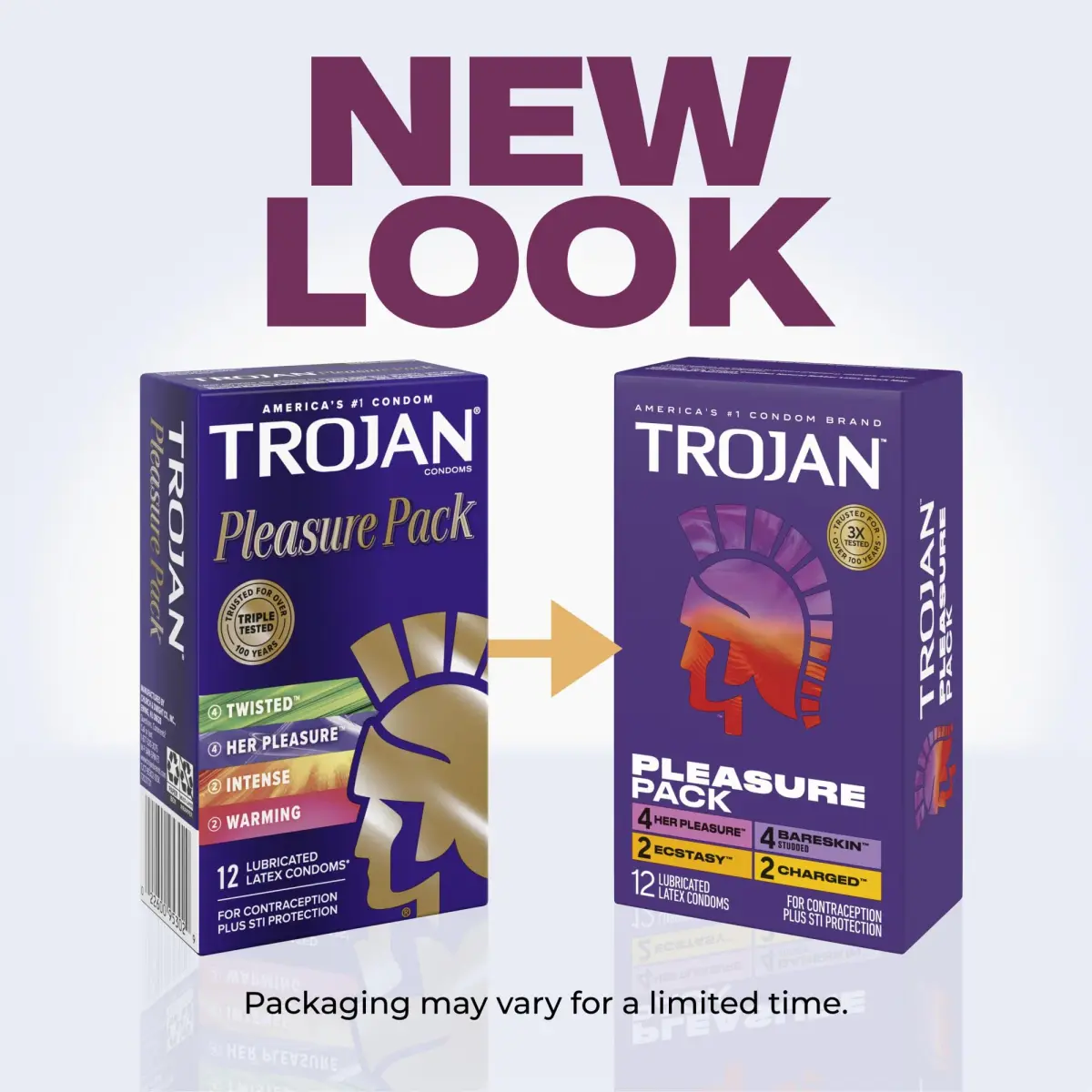 TROJAN Pleasure Pack Assorted Latex Condoms - 12 Count | Natural Feeling & Trusted Protection - view 2