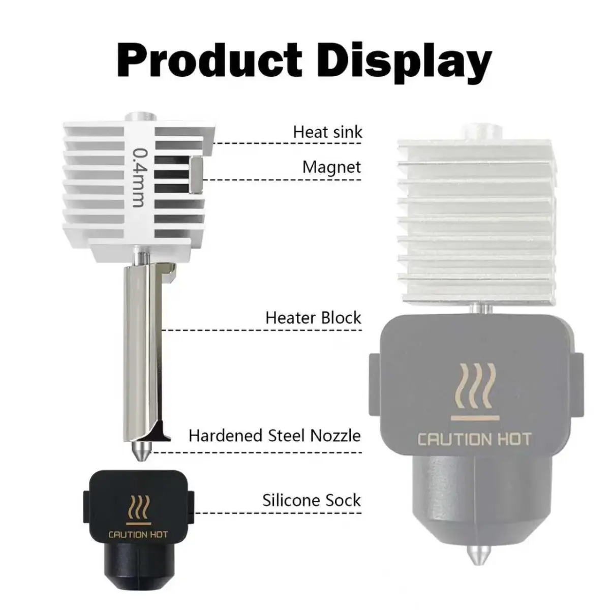 HzdaDeve 0.4mm Hardened Steel Hotend Kit 2-Pack | Precision Extrusion for Bambu Lab A1 Mini/A1/A2L Printers - view 3
