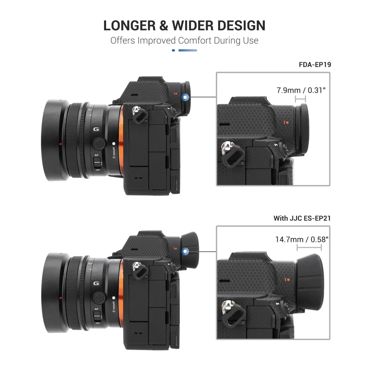 Kiorafoto FDA-EP21 Eyecup for Sony A7R VI A7RVI A7IV A7RV A1 II A9III A7S III | Blocks Stray Light for Clearer View - view 6