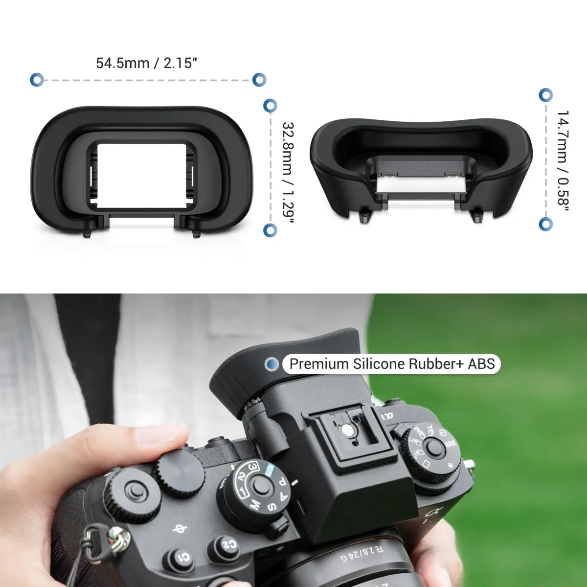 Kiorafoto FDA-EP21 Eyecup for Sony A7R VI A7RVI A7IV A7RV A1 II A9III A7S III | Blocks Stray Light for Clearer View - view 2