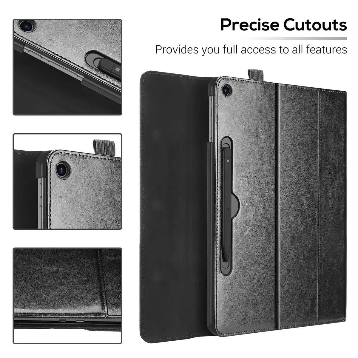 ProCase Premium PU Leather Folio Stand Case for Surface Pro 12" | Wireless Pen Charging & Extra Storage - view 5