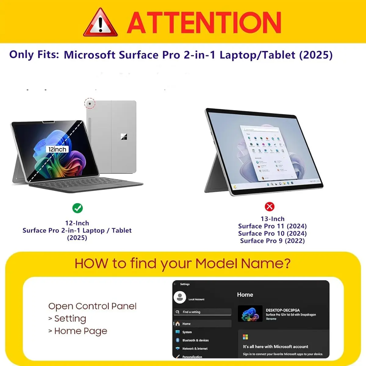 ProCase Premium PU Leather Folio Stand Case for Surface Pro 12" | Wireless Pen Charging & Extra Storage - view 2