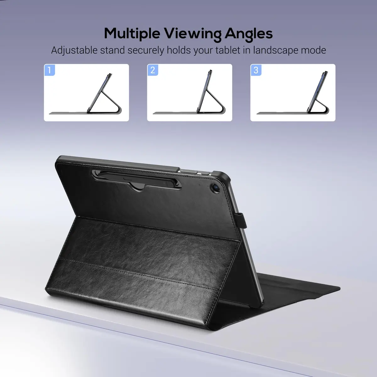 ProCase Premium PU Leather Folio Stand Case for Surface Pro 12" | Wireless Pen Charging & Extra Storage - view 4